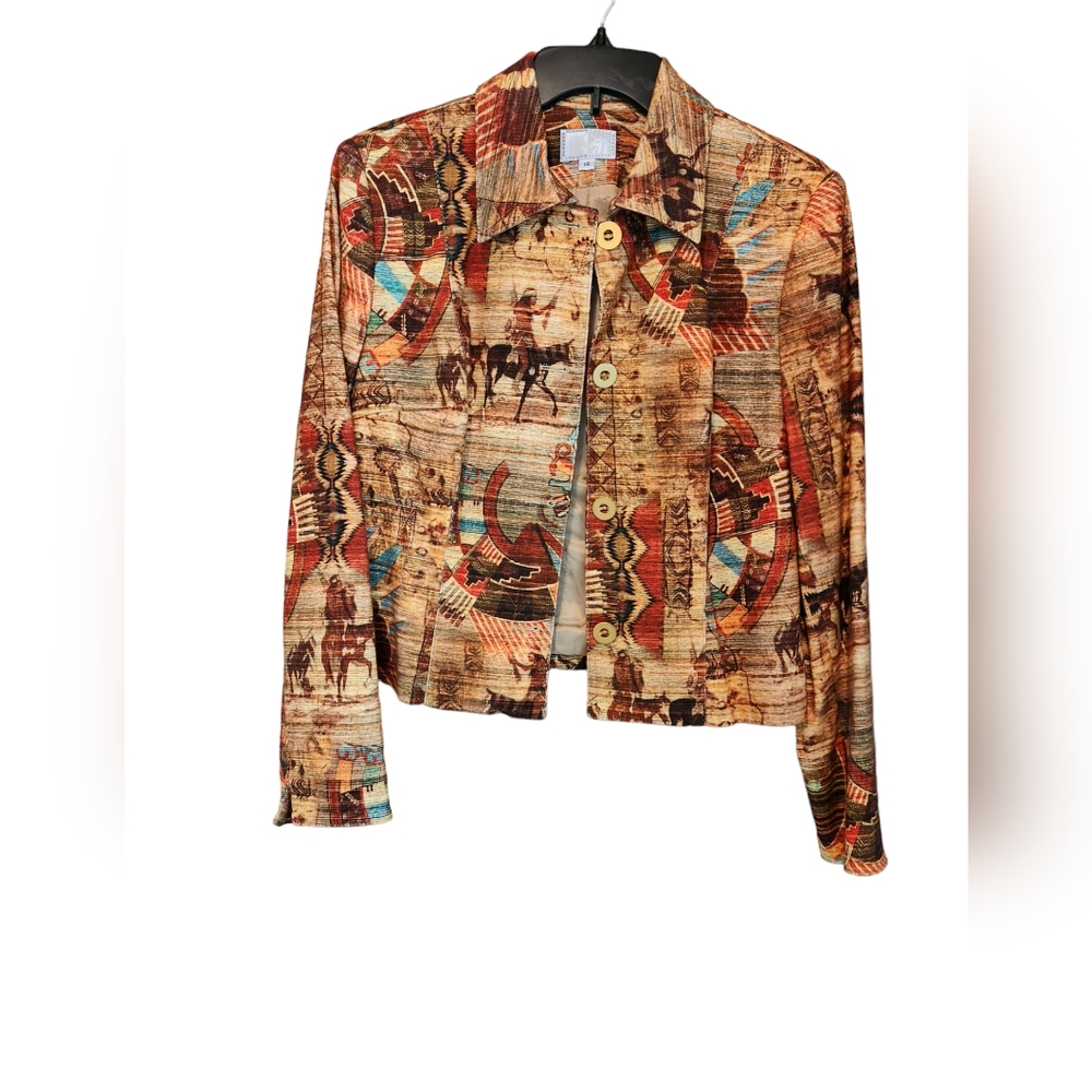 Alberto Makali Native American jacket. Size 14